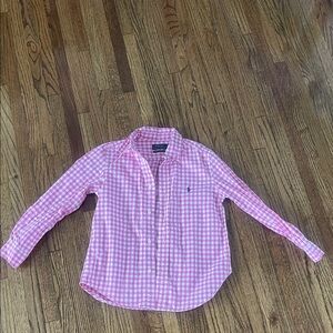 Ralph Lauren Kids Pink Gingham Shirt size 7